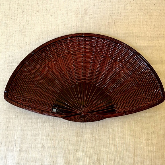 Other - Vintage Black Lacquer Fan Dish/plate from Japan